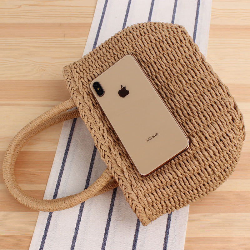 Bolso de paja tejido a mano con diseño veraniego – VEALIA