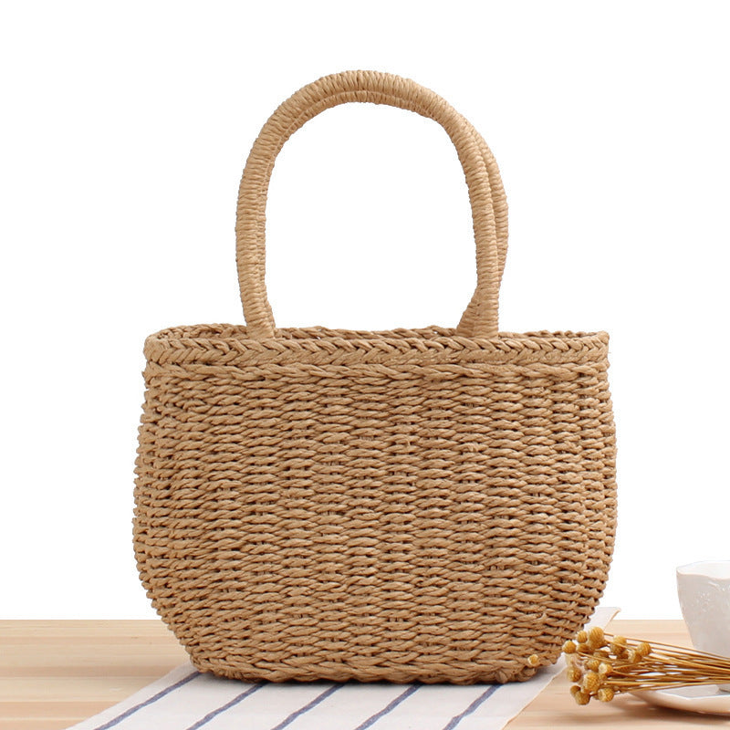Bolso de paja tejido a mano con diseño veraniego – VEALIA