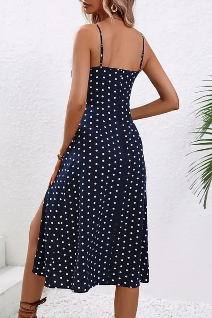 Charlotte – Vestido midi bohemio floral sin mangas para mujer