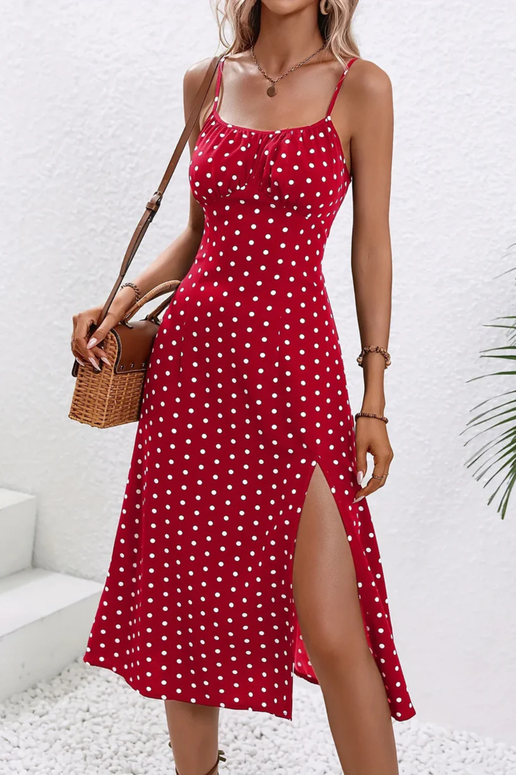 Charlotte – Vestido midi bohemio floral sin mangas para mujer