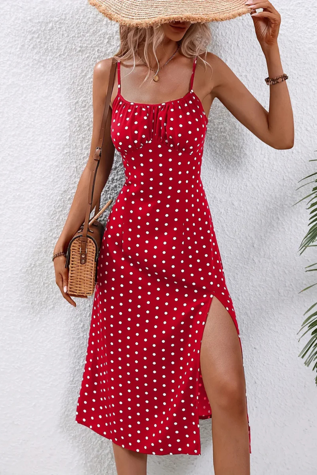 Charlotte – Vestido midi bohemio floral sin mangas para mujer