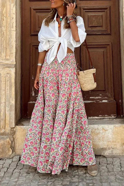 Luna – Falda larga maxi con talle alto para mujer