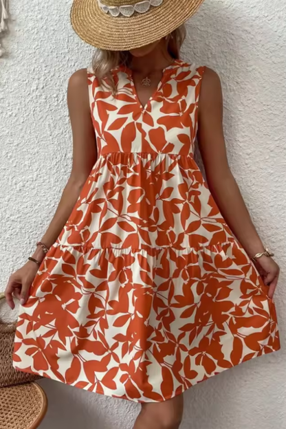 Amelia – Vestido midi bohemio sin mangas con escote en V para mujer