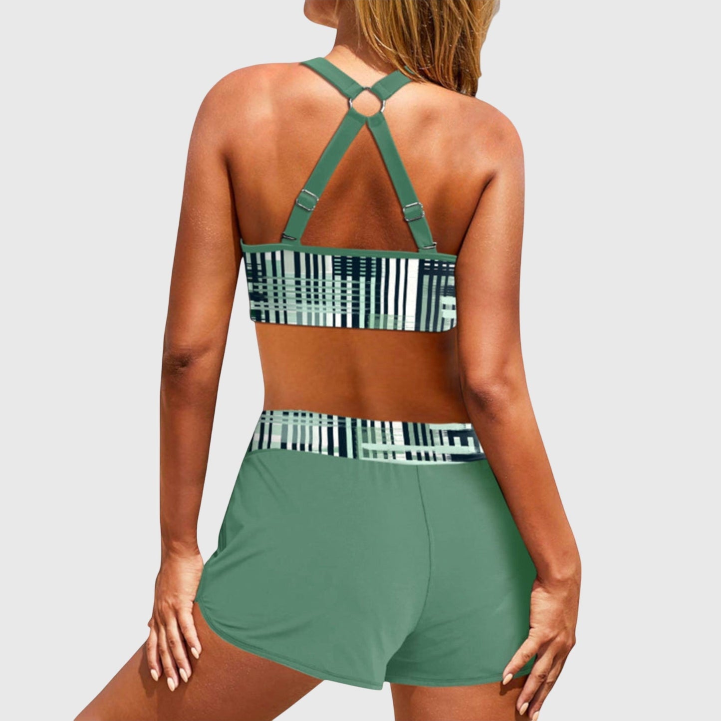 Samantha – Bikini de dos piezas de rayas para mujer