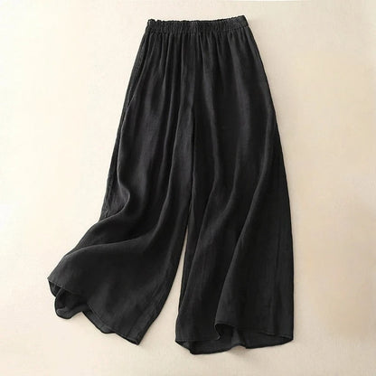 Pantalón ancho de mujer con cintura alta y diseño elegante – ASSUNTA