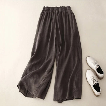 Pantalón ancho de mujer con cintura alta y diseño elegante – ASSUNTA
