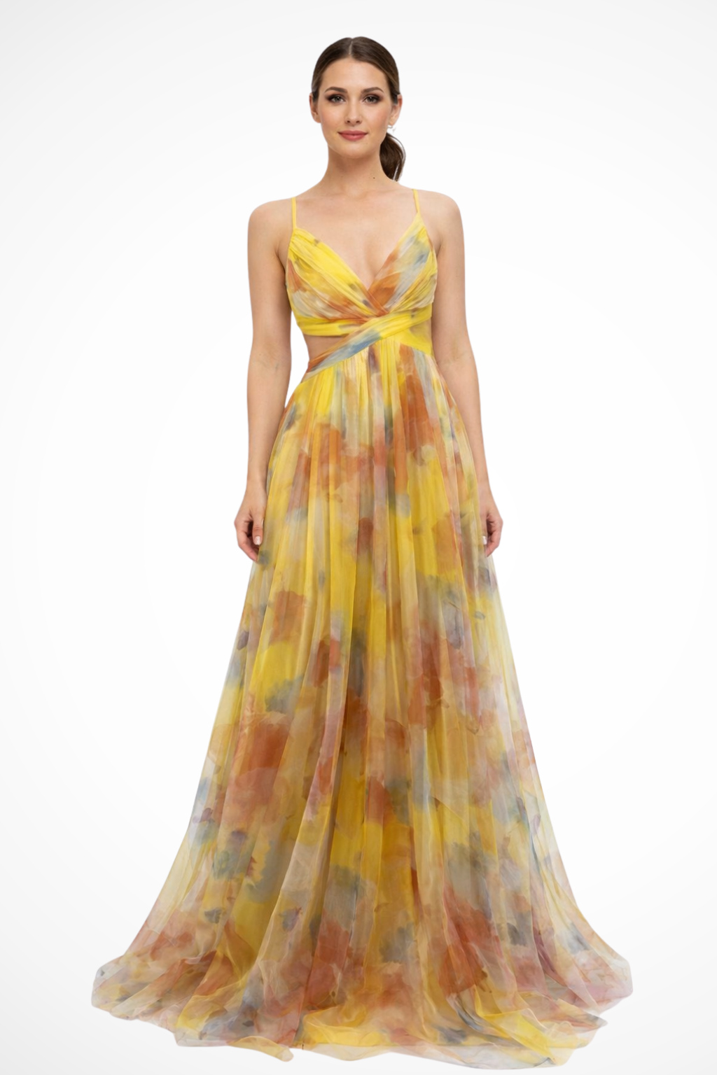 Elara – Vestido maxi floral de invitada