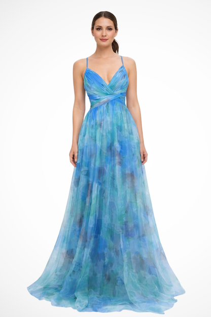 Elara – Vestido maxi floral de invitada