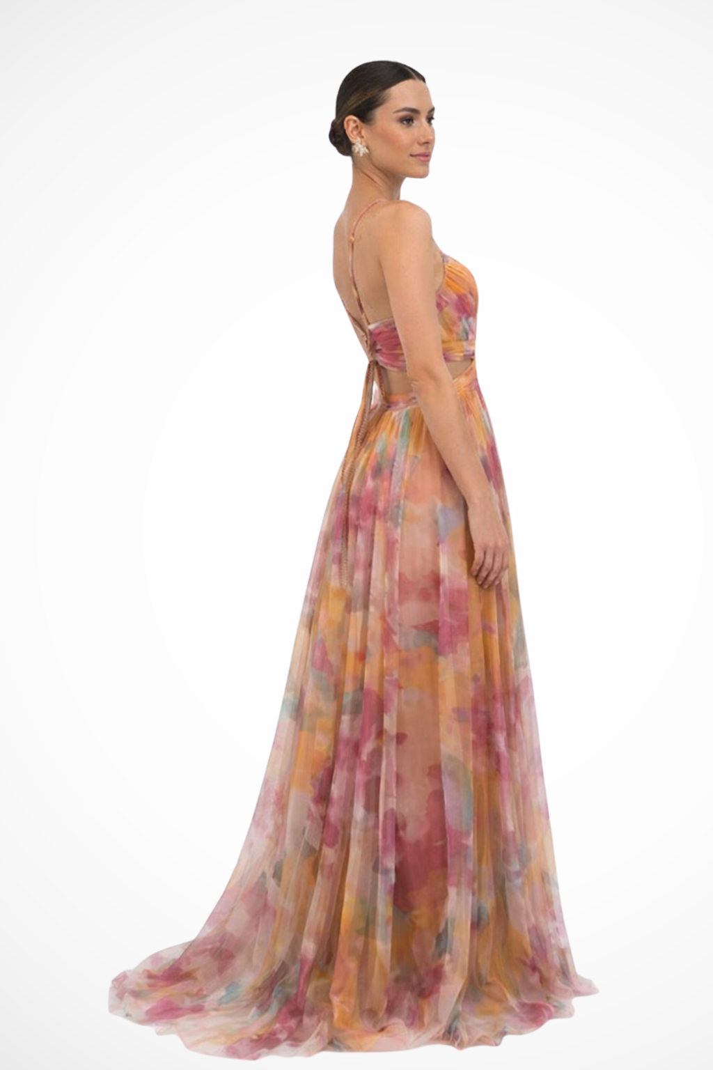 Elara – Vestido maxi floral de invitada