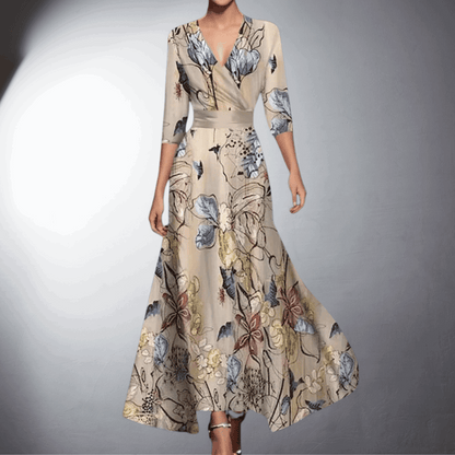 Vestido de noche elegante con detalles florales – FLORINA