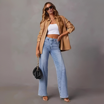 Jeans de mujer de talle alto y pernera ancha – AMARA