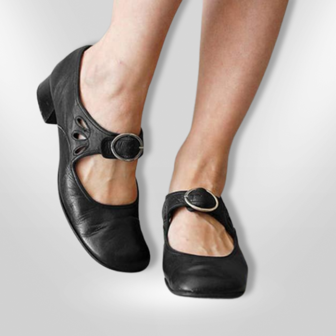 Sandalias clásicas de piel con hebilla ajustable – VALENIA