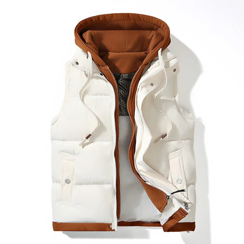 LIAVEN – Chaleco acolchado tipo puffer para hombre con capucha