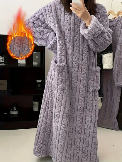 LINA - Camisón de felpa suave para mujer