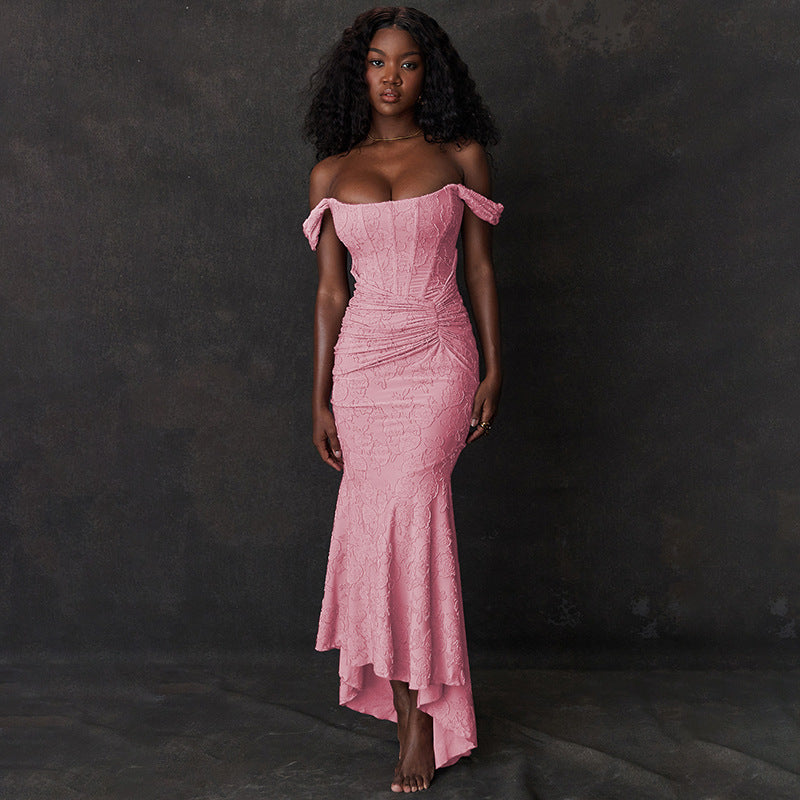 ARIELLE – Vestido sirena de encaje elegante con opciones sin tirantes y hombros descubiertos