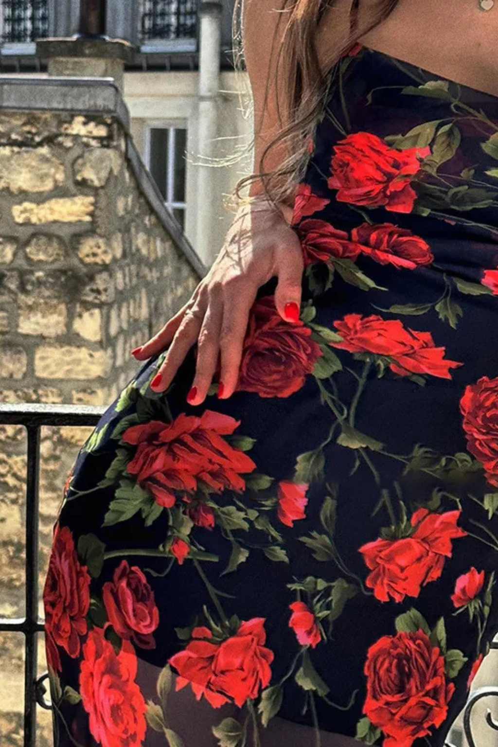 SOLÈNE – Vestido maxi floral con tirantes finos para mujer