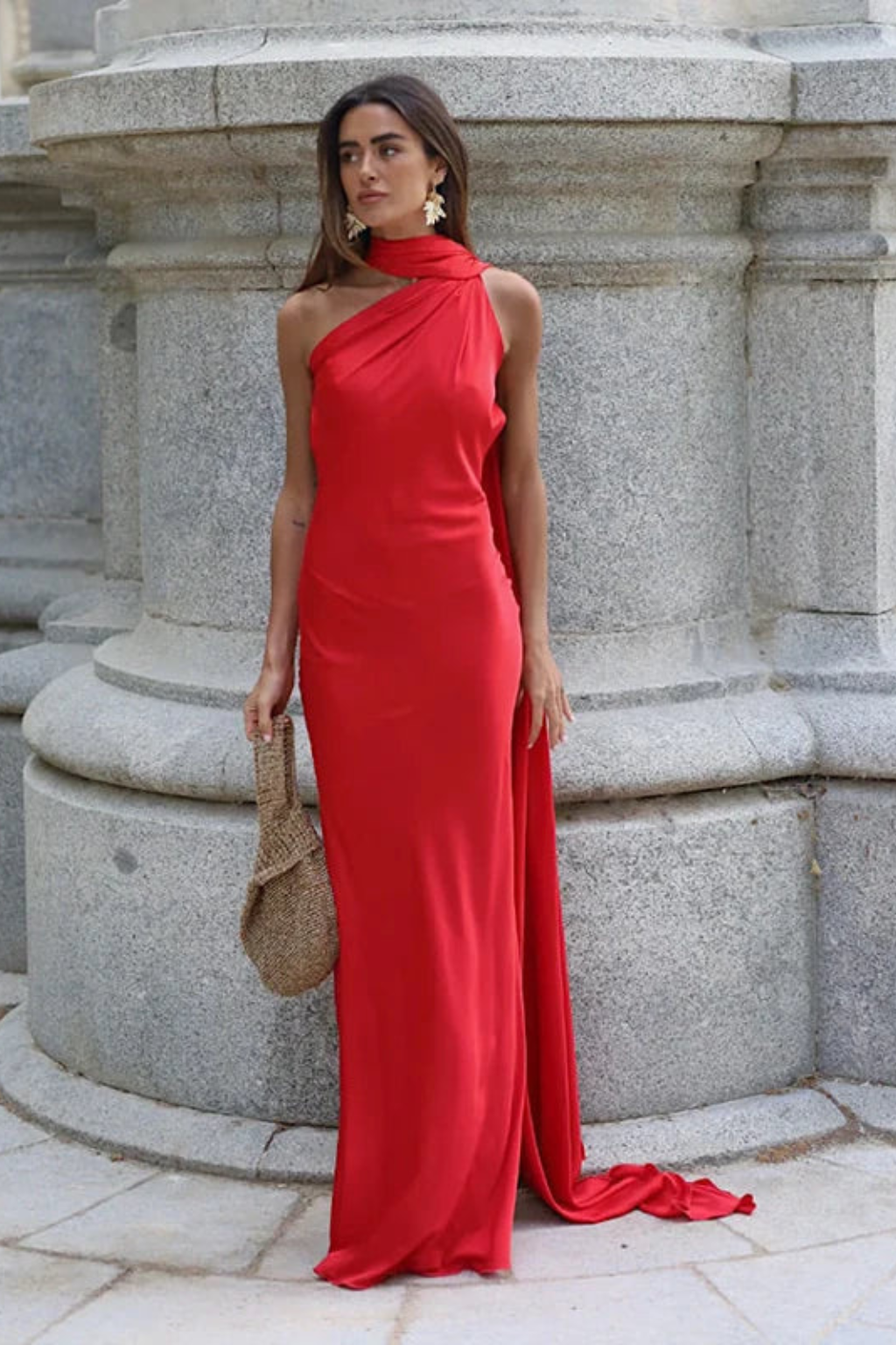 Aurelia – Vestido maxi elegante halter sin mangas para mujer