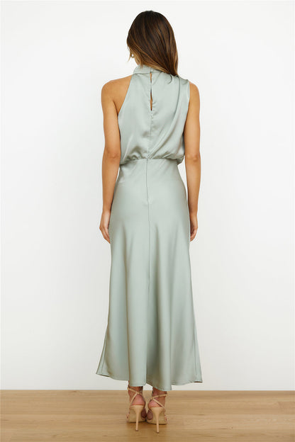 FIONA – Vestido de noche elegante para mujer con hombros descubiertos y cuello alto