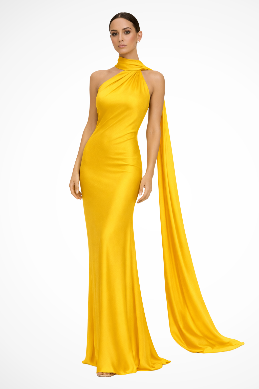 Aurelia – Vestido maxi elegante halter sin mangas para mujer
