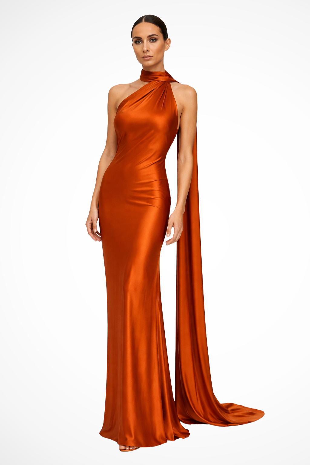 Aurelia – Vestido maxi elegante halter sin mangas para mujer