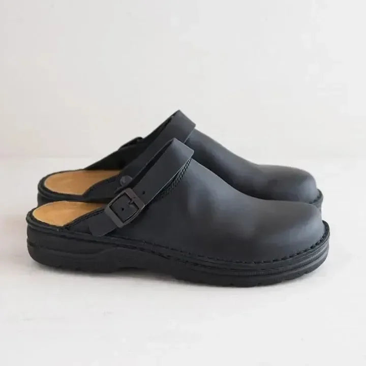 ORTHOSLIDES – Zapatillas ortopédicas de piel para mujer con diseño cómodo