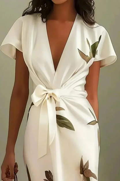 ALTHEA – Vestido midi elegante estilo cruzado para mujer