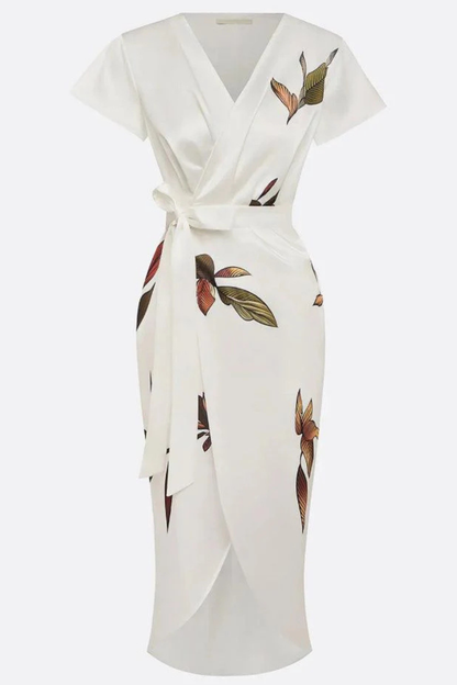 ALTHEA – Vestido midi elegante estilo cruzado para mujer