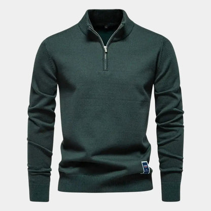 LUCAS - Jersey slim fit para hombre con media cremallera