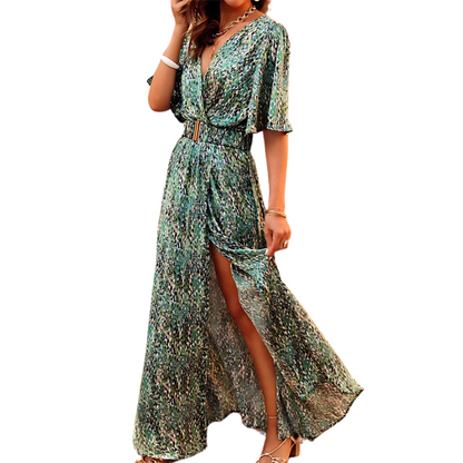 Adelina – Vestido maxi cruzado de verano para mujer