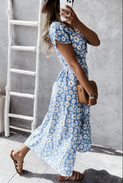 Vestido de verano para mujer con escote en V – NATIVIDAD