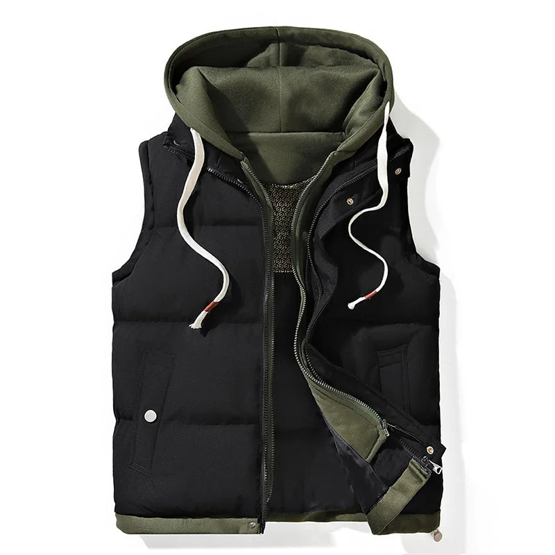 LIAVEN – Chaleco acolchado tipo puffer para hombre con capucha