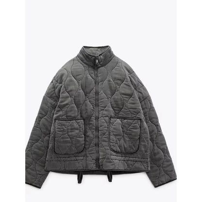 MIREILLE - Elegante abrigo de invierno acolchado con diseño de diamante para mujeres