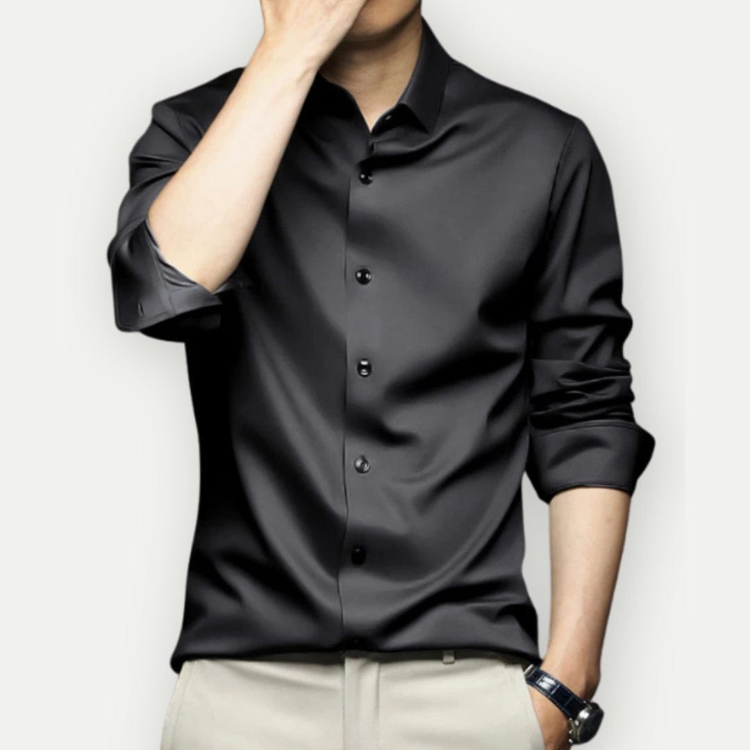 Montaigne – Camisa de vestir para hombre sin arrugas y sin plancha