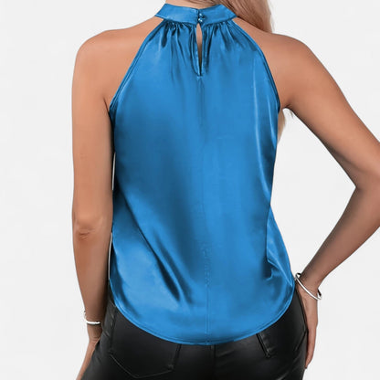 Dorella – Blusa satín con cuello halter para mujer