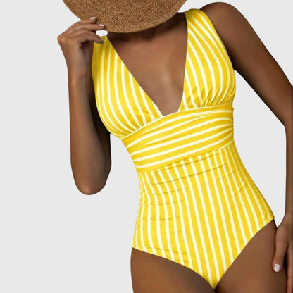 Abigail – Bañador retro de una pieza con escote cuadrado y relleno para mujer