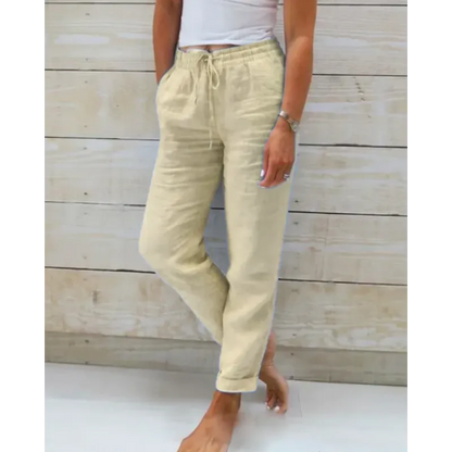 Aurea – Pantalones de mujer con corte relajado y cordón ajustable