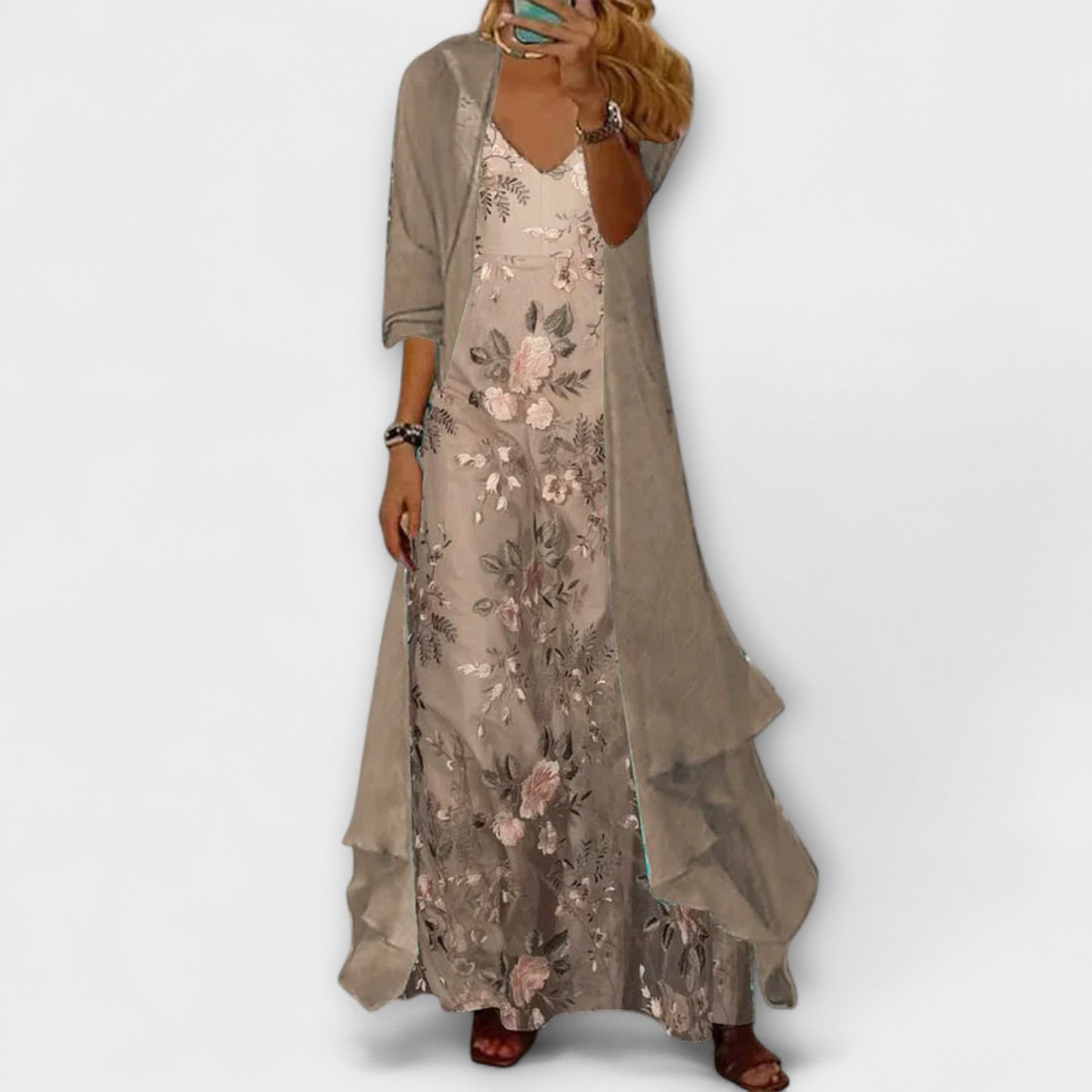Bryleigh – Conjunto elegante de dos piezas con vestido maxi para mujer