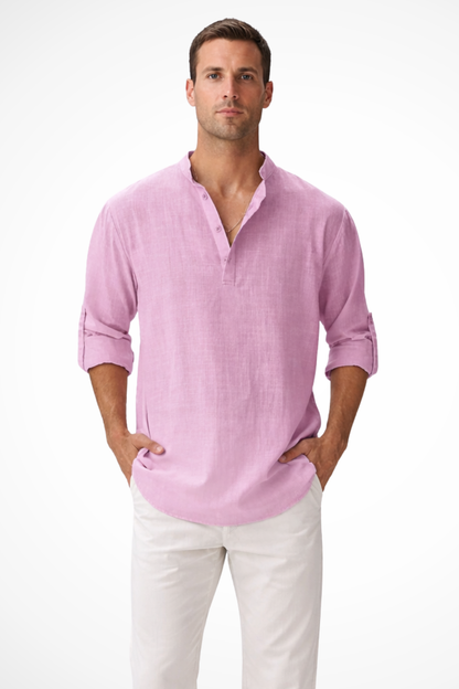 Noah – Camisa Henley casual de lino para hombre