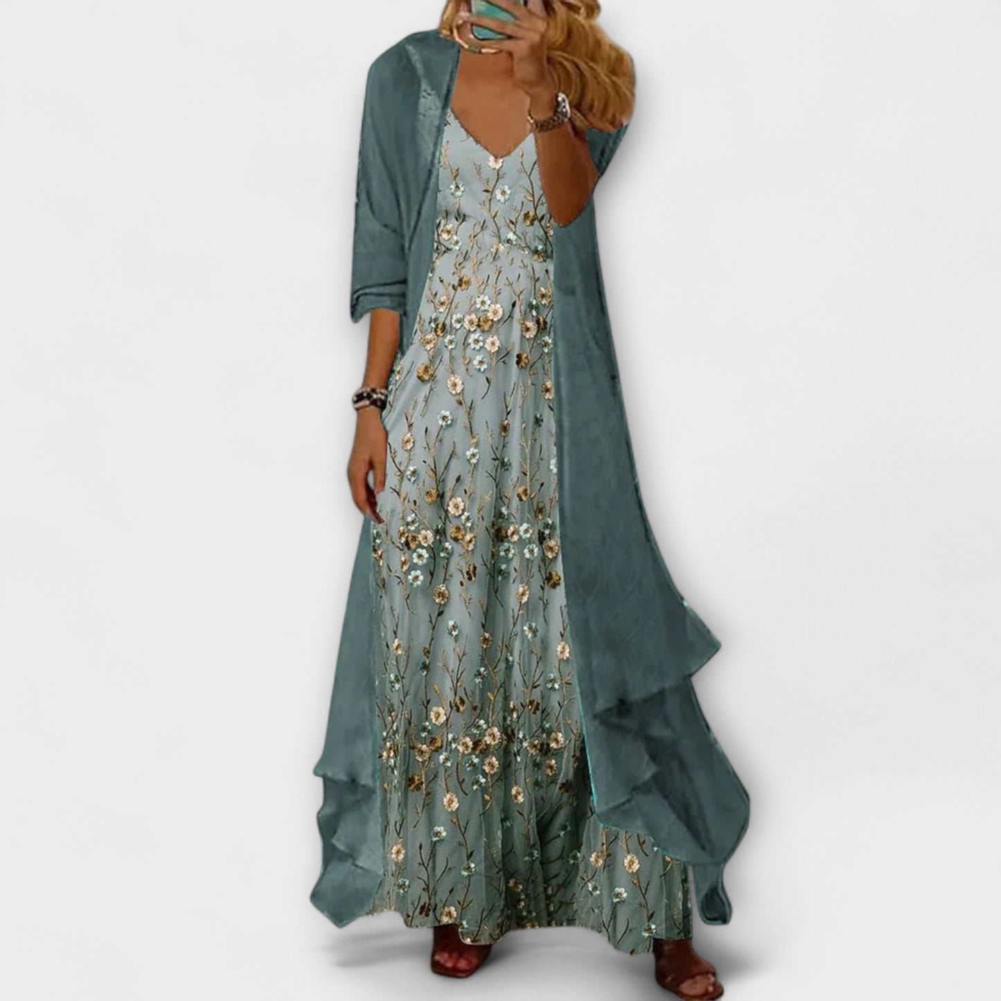 Bryleigh – Conjunto elegante de dos piezas con vestido maxi para mujer