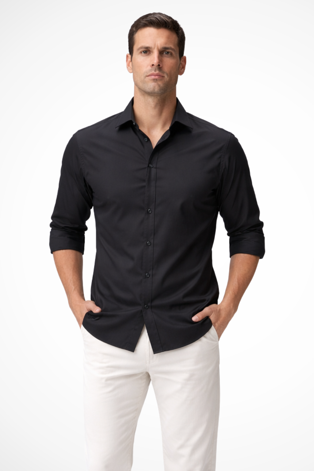 Ethan – Camisa de hombre casual con manga larga y botones