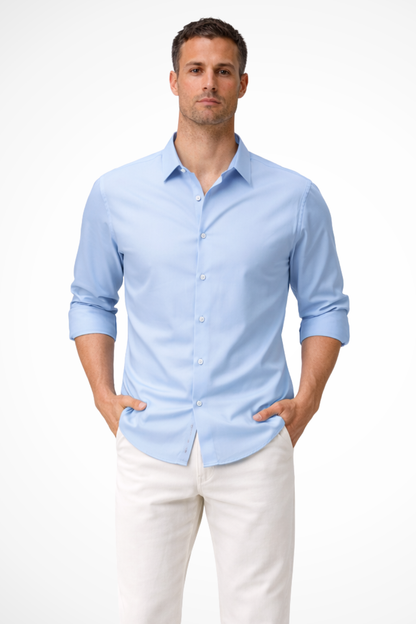 Ethan – Camisa de hombre casual con manga larga y botones