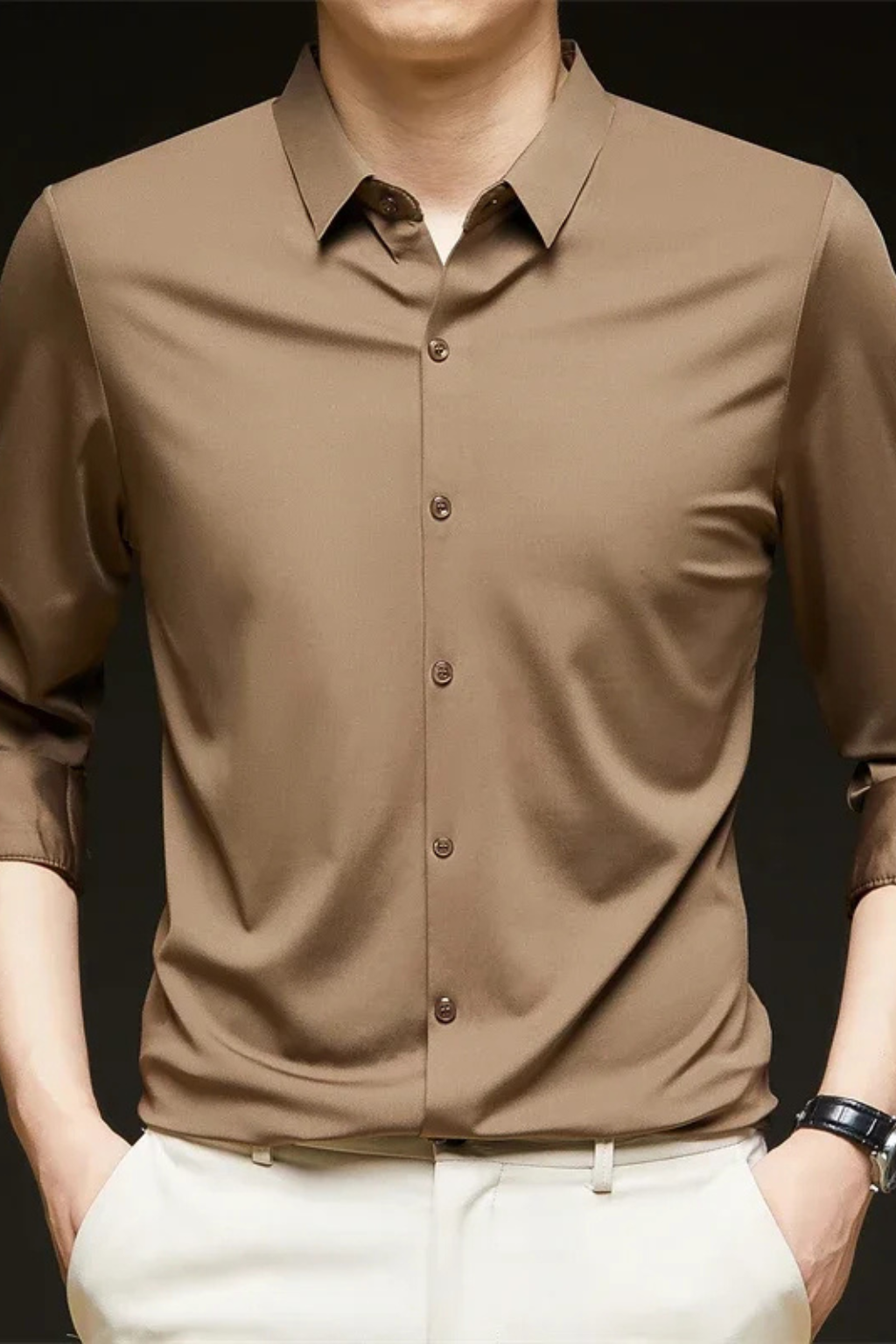 Ethan – Camisa de hombre casual con manga larga y botones