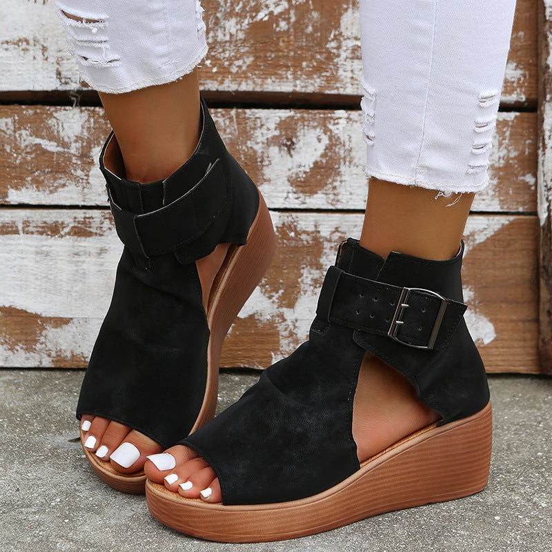 Eva - Sandalias de Cuña de Moda para Mujer en Verano