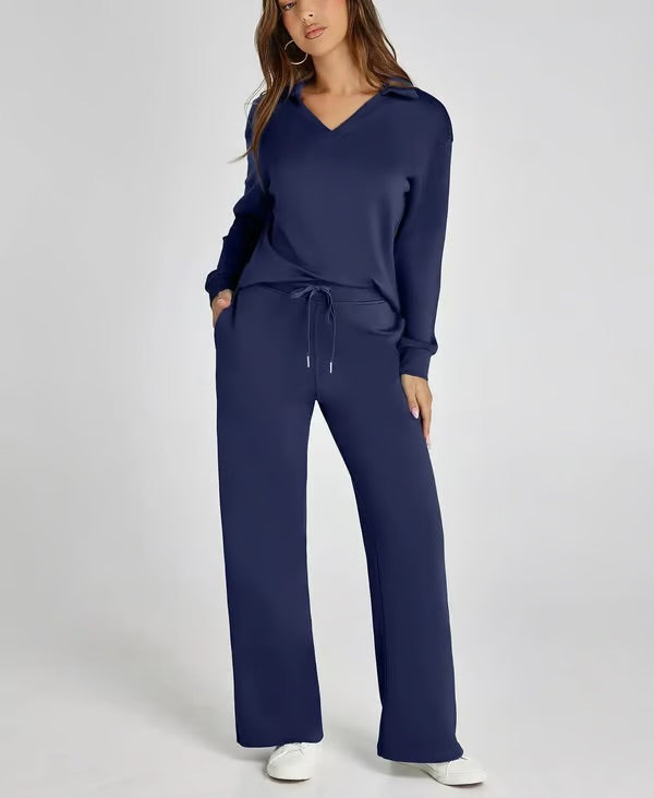 Conjunto lounge de dos piezas para mujer con tacto suave y estilo relajado – LYANA