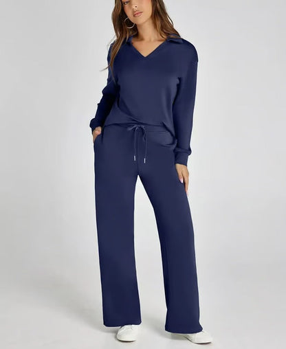 Conjunto lounge de dos piezas para mujer con tacto suave y estilo relajado – LYANA