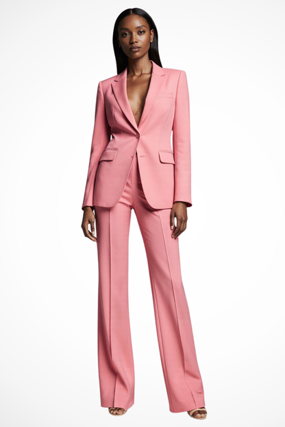 Liora – Conjunto de blazer entallado y pantalones de pierna ancha para mujer
