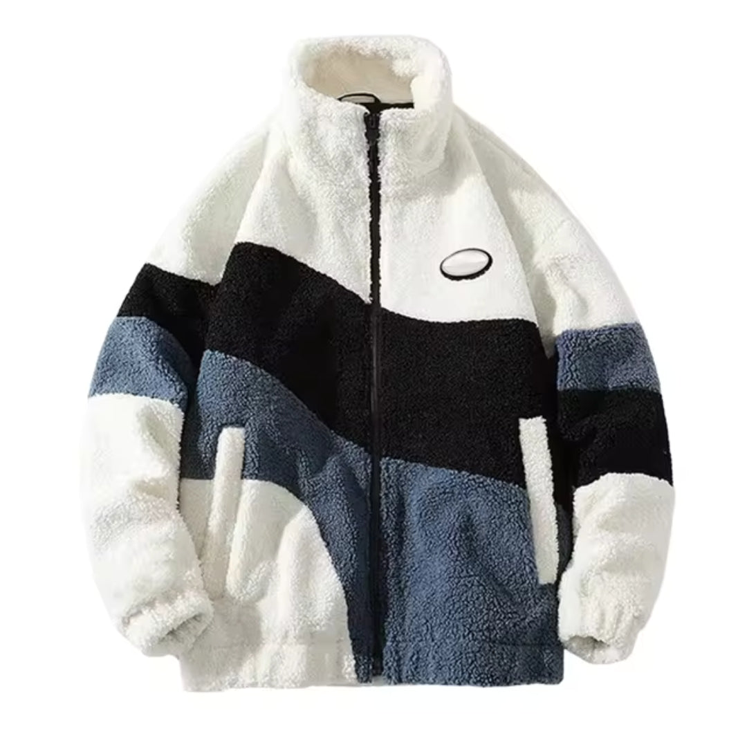 REVARN – Chaqueta de hombre estilo vintage en tejido polar cálido
