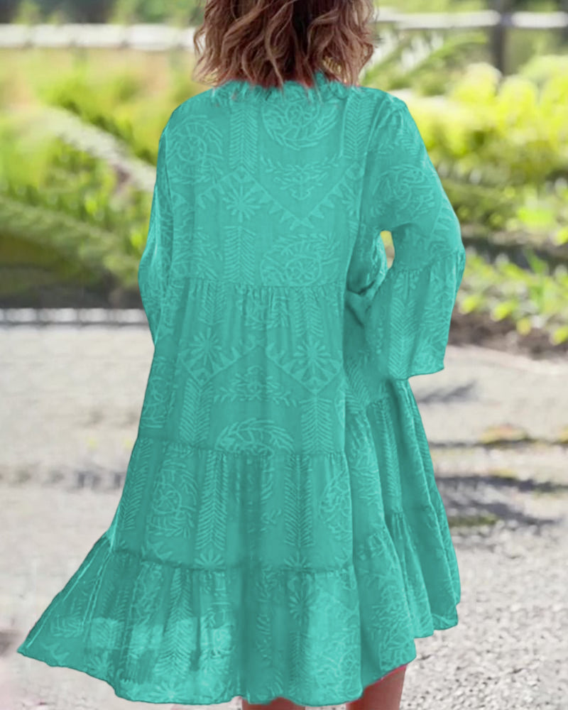 Sorella – Vestido midi bohemio de corte suelto para mujer