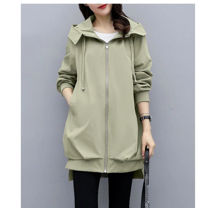 FLORINA - Trench coat ligero con cremallera y corte relajado para mujer