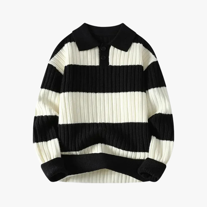 Polo de punto a rayas para hombre con ajuste – ZORAN